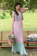Pink Rainbow Dress With Gypsy Vest
