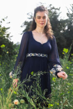 Navy Tier Dress - Image 2