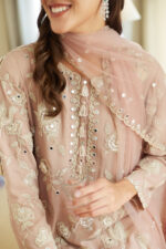 Fall Pink Crane Kurta Set - Image 2