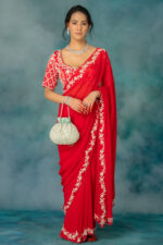 Red Adena Vine Saree